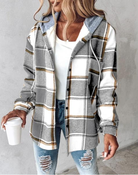 CLAUDIA I KARIERTE JACKE