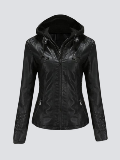 LUCY I LEDERJACKE MIT KAPUZE
